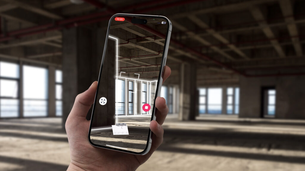 Scan to BIM: Scanning a building with an iPhone pro.