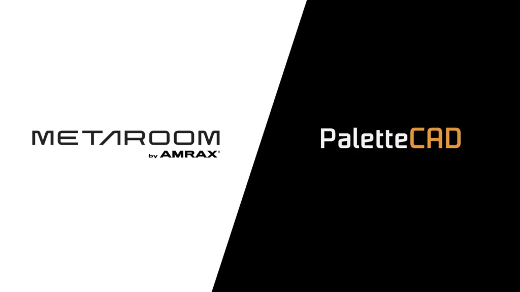 Split image with the logo of Metaroom and Palette CAD