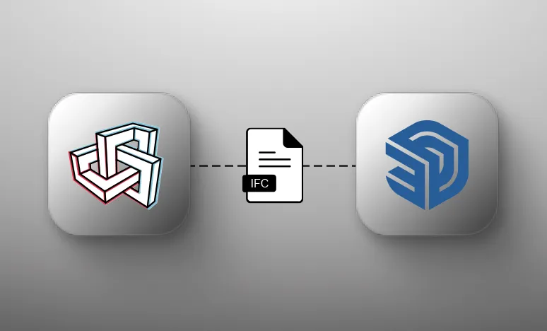 Metaroom logo connected with SketchUp logo trough an IFC file.