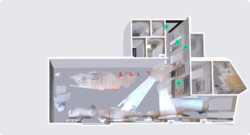 3D model of the scanned Tipico’s shop.