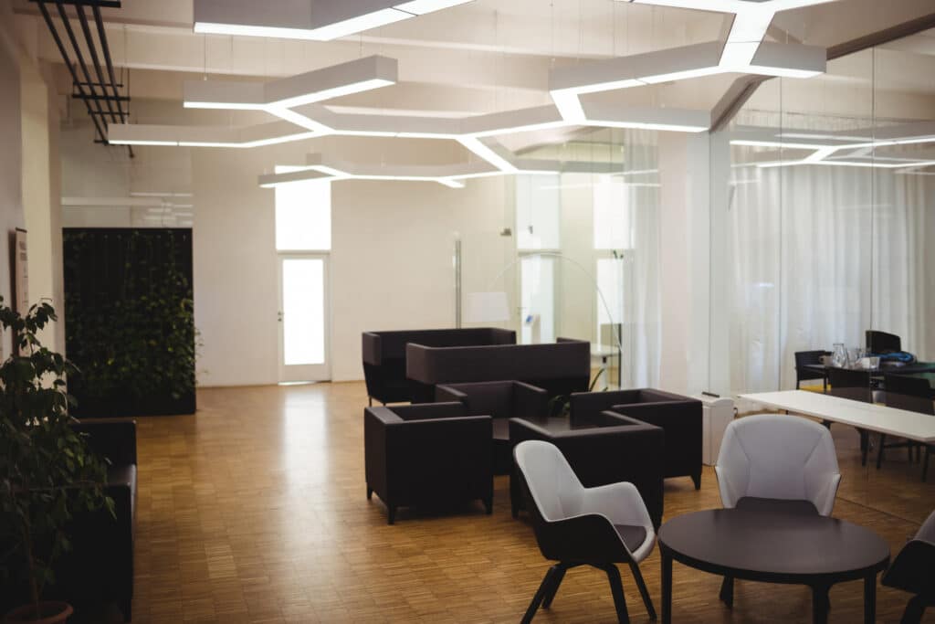 room with a modern light design